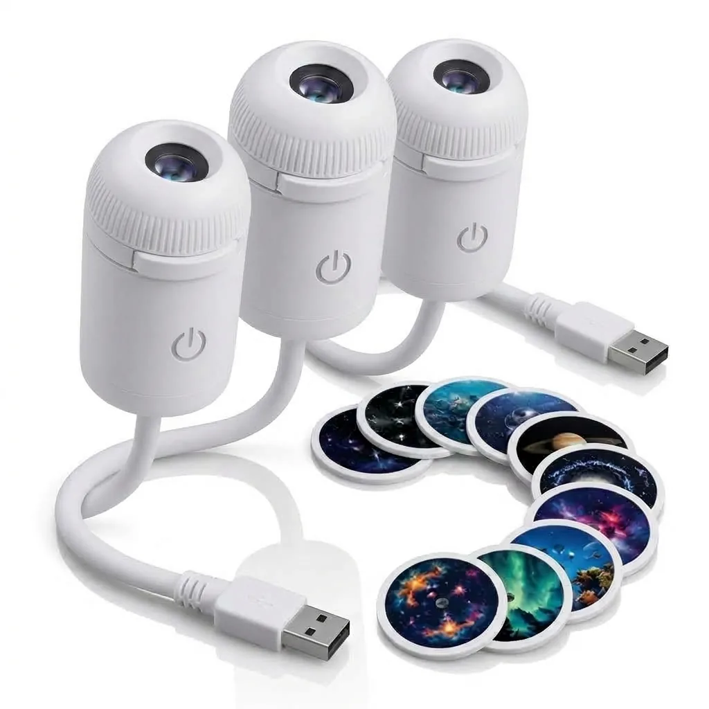 3x StarNest Optical Galaxy Projectors with 12 Discs each